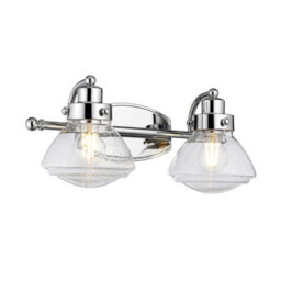 Luminosa Lighting Elstead Quoizel Scholar 2 Light Wall Light Polished Chrome Ip44 - thumbnail 1