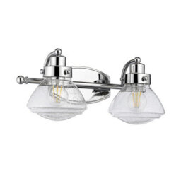 Luminosa Lighting Elstead Quoizel Scholar 2 Light Wall Light Polished Chrome Ip44 - thumbnail 2
