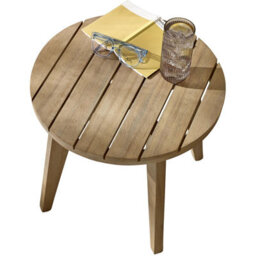 Furniturebox Uk Iko Solid Wood Round Indoor / Outdoor Side Table - thumbnail 2