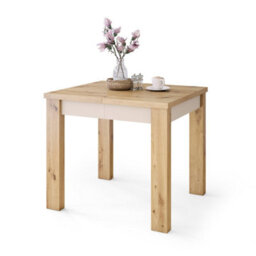 Heze Furniture Fonte 85 Modern Extending Dining Table - Artisan Oak & Beige - thumbnail 8