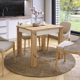 Heze Furniture Fonte 85 Modern Extending Dining Table - Artisan Oak & Beige - thumbnail 3