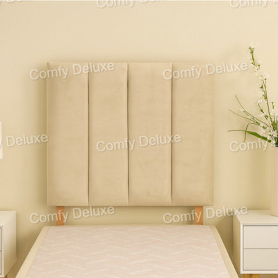 Comfy Deluxe Coffee Plush Velvet 3Ft Single Headboard 20 Inches