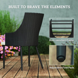 Outsunny 6 Seater Garden Furniture With Cushions, Parasol Hole, Cream White - thumbnail 6