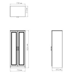 Sevilla Ready Assembled Traditional Matt White & Oak Large Double Wardrobe (H)1825mm (W)740mm (D)530mm - thumbnail 4