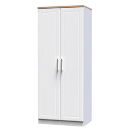 Sevilla Ready Assembled Traditional Matt White & Oak Large Double Wardrobe (H)1825mm (W)740mm (D)530mm - thumbnail 1