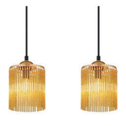 Luminosa Lighting Luminosa Leeds Bar Pendant Ceiling Light Gold Colours Antique 4X E14 - thumbnail 4