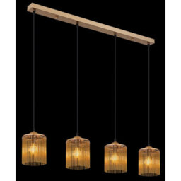 Luminosa Lighting Luminosa Leeds Bar Pendant Ceiling Light Gold Colours Antique 4X E14 - thumbnail 5