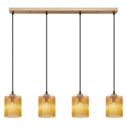 Luminosa Lighting Luminosa Leeds Bar Pendant Ceiling Light Gold Colours Antique 4X E14 - thumbnail 3