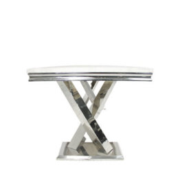 Stratus Interiors Winsor 1.8Mt Marble Dining Table Silver Base - Grey Marble - thumbnail 4