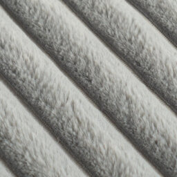 OHS Faux Fur Ribbed Fleece Throw Over Bed Blanket Supersoft, Grey - 125 X 150Cm - thumbnail 7