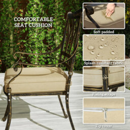 Wyld Haus Vesuno 9-Piece Bronze Cast Aluminium Garden Dining Set, Rectangular Table With Parasol Hole - thumbnail 5