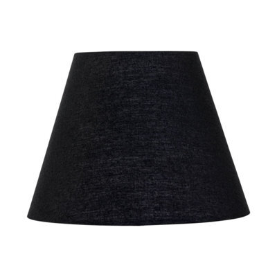 First Choice Lighting Black Cotton 20Cm Diameter Tapered Fabric Lamp Shade - image 1
