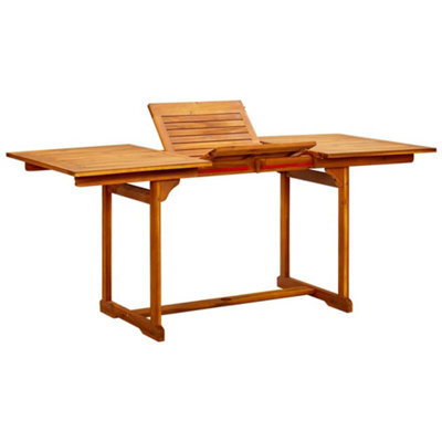 Berkfield Garden Dining Table (120-170)X80X75 Cm Solid Acacia Wood - image 1