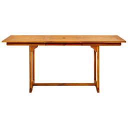 Berkfield Garden Dining Table (120-170)X80X75 Cm Solid Acacia Wood - thumbnail 5