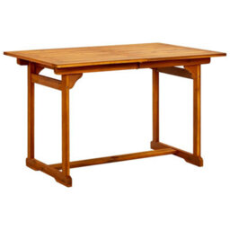 Berkfield Garden Dining Table (120-170)X80X75 Cm Solid Acacia Wood - thumbnail 4