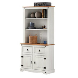 Dresser Small 2 Door Sideboard White Wax Mexican Solid Pine Mercers - thumbnail 1
