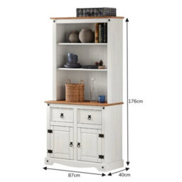 Dresser Small 2 Door Sideboard White Wax Mexican Solid Pine Mercers - thumbnail 2