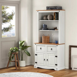 Dresser Small 2 Door Sideboard White Wax Mexican Solid Pine Mercers - thumbnail 5