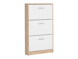 Arte Nepo Plus 70 Cm 3 Door Shoe Cabinet Oak Sonoma Carcass White Front - thumbnail 1