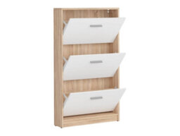 Arte Nepo Plus 70 Cm 3 Door Shoe Cabinet Oak Sonoma Carcass White Front - thumbnail 3
