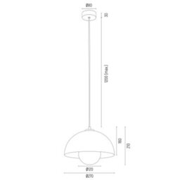 Luminosa Lighting Luminosa Piava Dome Pendant Ceiling Light White-Brown (Marble Colour), Cream White - thumbnail 6