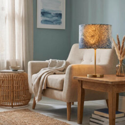 Happy Homewares Artistic And Fluid Textured Lamp Shade In Blue Teal And Soft Green - thumbnail 6