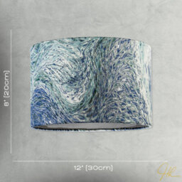 Happy Homewares Artistic And Fluid Textured Lamp Shade In Blue Teal And Soft Green - thumbnail 7