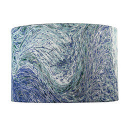 Happy Homewares Artistic And Fluid Textured Lamp Shade In Blue Teal And Soft Green - thumbnail 4