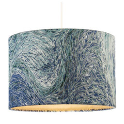 Happy Homewares Artistic And Fluid Textured Lamp Shade In Blue Teal And Soft Green - thumbnail 2