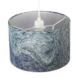 Happy Homewares Artistic And Fluid Textured Lamp Shade In Blue Teal And Soft Green - thumbnail 3