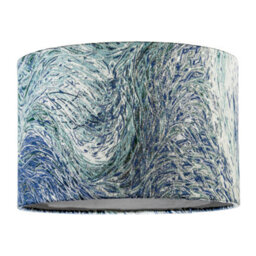 Happy Homewares Artistic And Fluid Textured Lamp Shade In Blue Teal And Soft Green - thumbnail 1