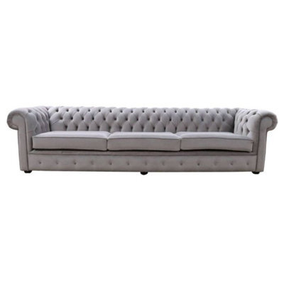 Chesterfield Original Thomas 5 Seater Sofa Amalfi Mocha Brown Velvet Fabric In Classic Style - image 1