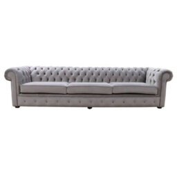 Chesterfield Original Thomas 5 Seater Sofa Amalfi Mocha Brown Velvet Fabric In Classic Style - thumbnail 1