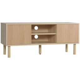 "Homcom Tv Stand Cabinet For Tvs Up To 50"" With Sliding Doors, Natural" - thumbnail 2