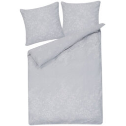 Beliani Duvet Cover Set Morningside Sateen Cotton 155 X 220 Cm Grey - thumbnail 4