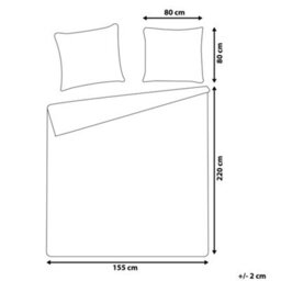 Beliani Duvet Cover Set Morningside Sateen Cotton 155 X 220 Cm Grey - thumbnail 3