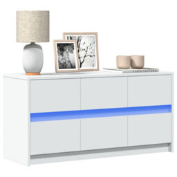 Berkfield Sturdy Tv Cabinet With Led White 100X34X50 Cm Engineered Wood - thumbnail 2