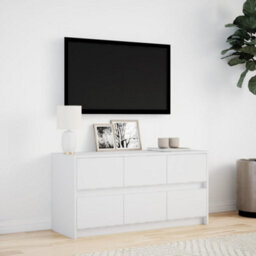 Berkfield Sturdy Tv Cabinet With Led White 100X34X50 Cm Engineered Wood - thumbnail 4