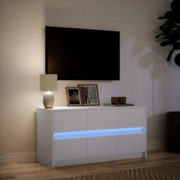 Berkfield Sturdy Tv Cabinet With Led White 100X34X50 Cm Engineered Wood - thumbnail 5