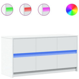 Berkfield Sturdy Tv Cabinet With Led White 100X34X50 Cm Engineered Wood - thumbnail 1