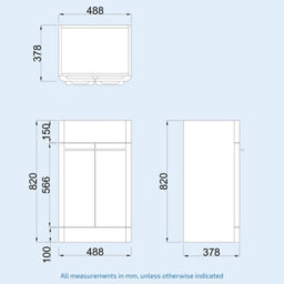 Nes Home Lex 500mm Vanity Basin Unit, Wc Unit & Elso Back To Wall Toilet Grey - thumbnail 6