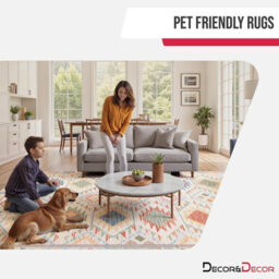 Decoranddecor Living Room Rugs, Washable Area Rugs, 120X170Cm, Non-Slip, Pet Friendly, Low Pile, Geometric Rug - Elaris - thumbnail 6