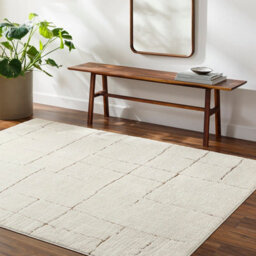 Livabliss Freud-Modern Ivory Brown High Pile Living Dining Bedroom Rug 160 X 213 Cm Easy Care, Non Shedding - thumbnail 2