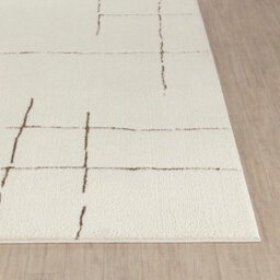 Livabliss Freud-Modern Ivory Brown High Pile Living Dining Bedroom Rug 160 X 213 Cm Easy Care, Non Shedding - thumbnail 5