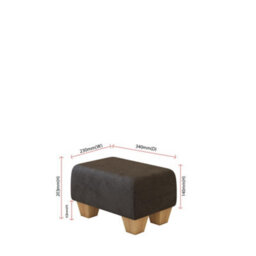 Black Natural Wood Chunky Legs Style Leather Small Footstool  Handmade Uk By Footstools Direct - thumbnail 2