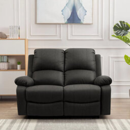 Comfy Living Reclining Fabric Sofa Set In Dark Grey- 3 Piece, 2 Piece - thumbnail 3