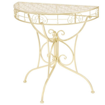 Berkfield Side Table Vintage Style Half Round Metal 72X36X74 Cm Gold - image 1