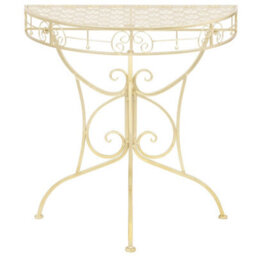 Berkfield Side Table Vintage Style Half Round Metal 72X36X74 Cm Gold - thumbnail 2