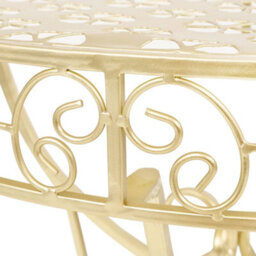Berkfield Side Table Vintage Style Half Round Metal 72X36X74 Cm Gold - thumbnail 5