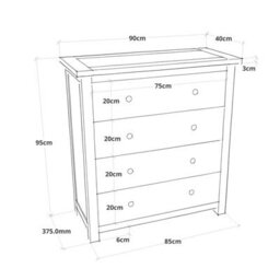 Cabinet Bits Maggiori 4 Drawer Chest Of Drawers Chrome Knob - thumbnail 7